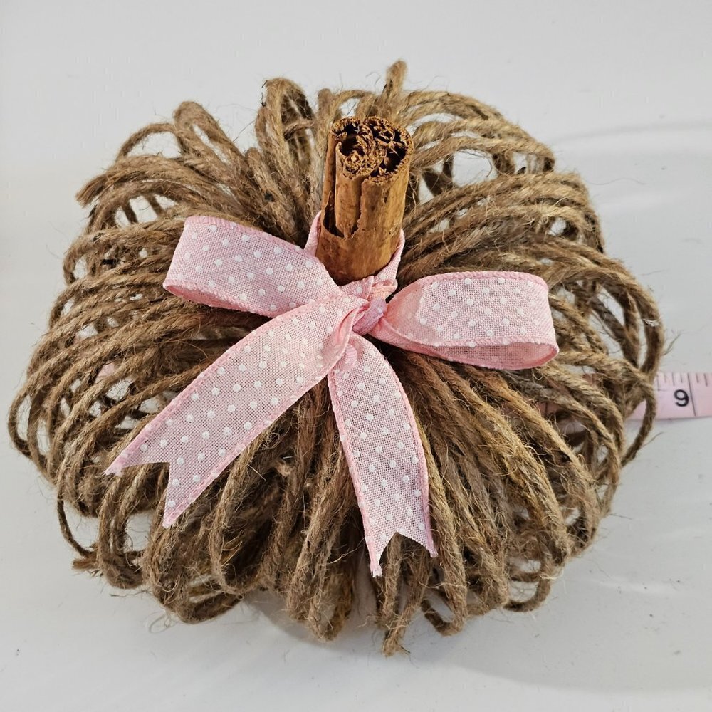 Rustic Farmhouse Twine Pumpkin Decor - Picture 2 of 4
